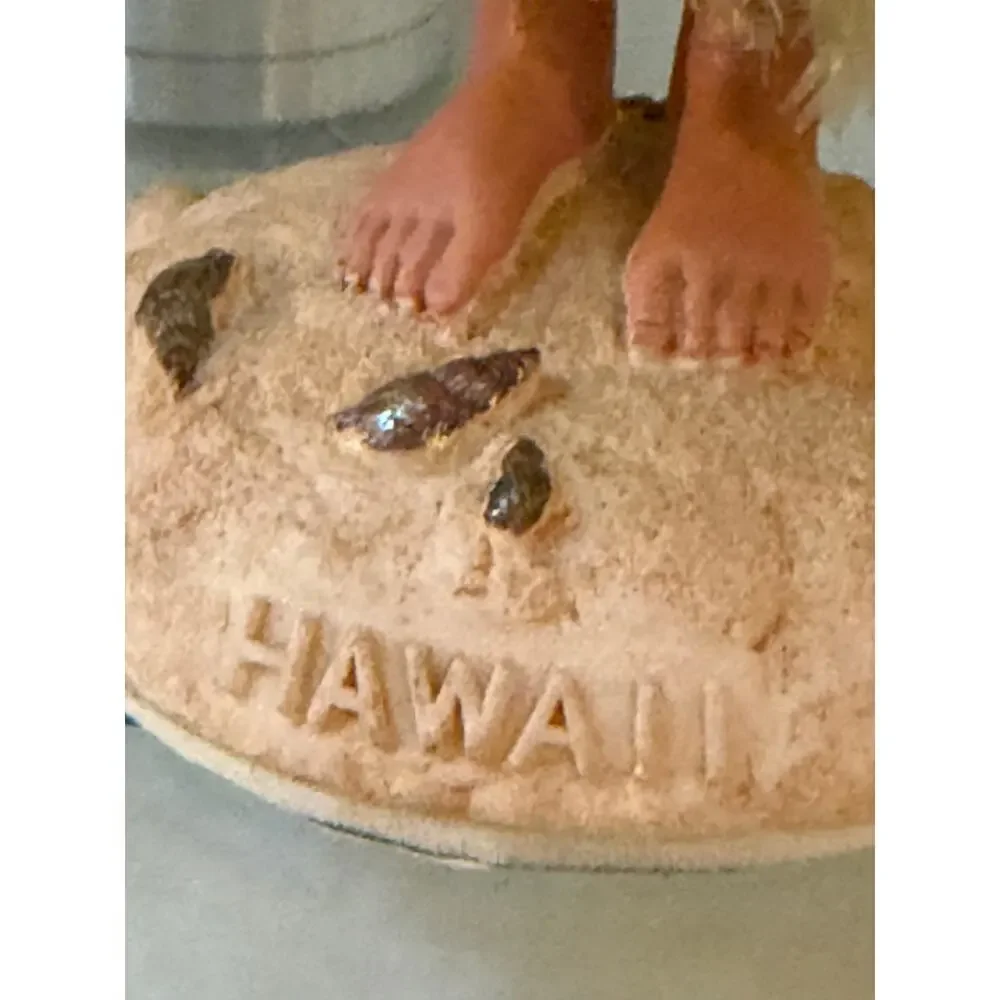 Vintage Hawaiian Hula Dancer Figurine Ukulele Player Tiki Island Souvenir Decor